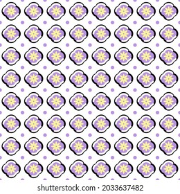 Seamless pattern with purple flowers for decoration.