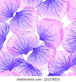 Seamless pattern with Purple flowers  Vectorized watercolor drawing.  