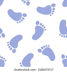 Seamless pattern with purple footprints.