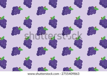 Seamless Pattern of Purple Grapes