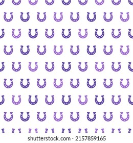 Seamless pattern with purple horseshoe.