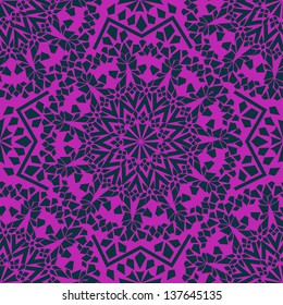 Seamless pattern of purple Moroccan mosaic