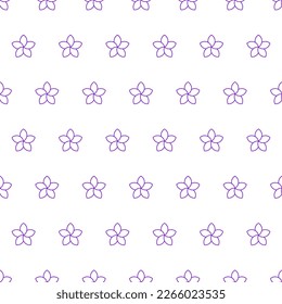 Seamless pattern with purple outline flowers