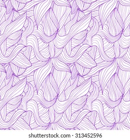 Seamless pattern of purple petals on a white background.