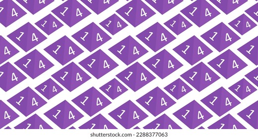 Seamless pattern of purple Polyhedral cubes for fantasy RPG, board games. vector illustration.