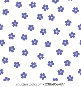 Seamless pattern with purple sakura
