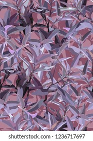 Seamless pattern of Purple Secretia tropical plant