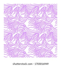 Seamless pattern of purple stormy waves. Design for backdrops with sea, rivers or water texture. 