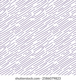 Seamless Pattern of Purple Stripes on White Background. Concept of Abstract Art, Minimalist Design, Geometric Patterns, Line Illustration. Perfect for Modern Graphic Design, Textile Print