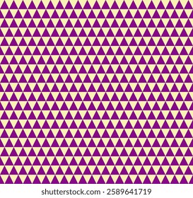 Seamless pattern of purple triangles arranged on a yellow background