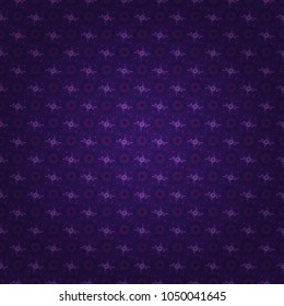 Seamless pattern with a purple, violet and blue bright summer floral print, flowers, foliage. Vector illustration.