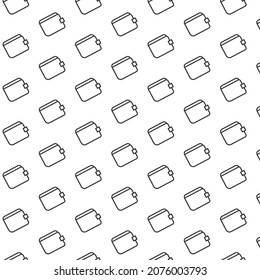 Seamless Pattern Of Purse In White Background With Mini Doodle (icon). Vector Illustration