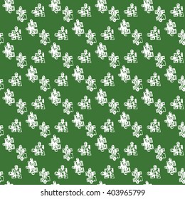 Seamless pattern with puzzle. Background was drawn with pencils. Can be used for wallpapers, wrapping card, textile, webpages and greeting cards.