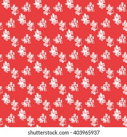 Seamless pattern with puzzle. Background was drawn with pencils. Can be used for wallpapers, wrapping card, textile, webpages and greeting cards.