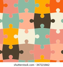 seamless pattern of puzzle in a flat style