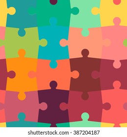 seamless pattern of puzzle in a flat style