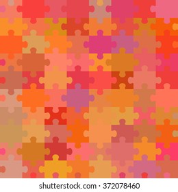 seamless pattern of puzzle pieces in shades of red
