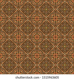 Seamless pattern. Quadrilateral elements. The colors of rusty iron.