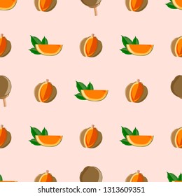seamless pattern Quararibea cordata. exotic Eco food. South American sapote or chupa-chupa