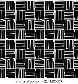 Patrón sin brillo con estructura geométrica cuadrada a cuadros. Fondo blanco y negro de punto. Ilustración vectorial.