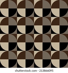 Seamless pattern of quarter circles with different colors