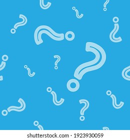 Seamless pattern with question marks on blue background.