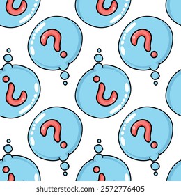 Seamless pattern question, think, smart, for fabric, stationery, vector