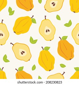 Seamless pattern with quince. Perfect for wallpapers, pattern fills, web page backgrounds, surface textures, textile. 