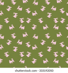 Seamless pattern with a rabbit