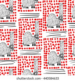 seamless pattern with rabbit