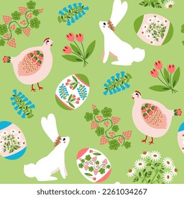 seamless pattern rabbit and easter holiday