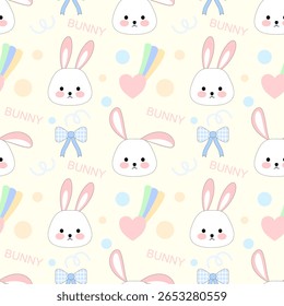 seamless pattern with rabbit, fabric pattern, gift wrapping paper, notebook cover, phone case 