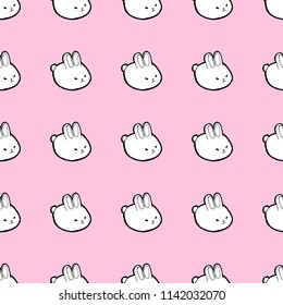 Seamless pattern rabbit, hare. Vector illustration of a cartoon cheerful hare seamless pattern. Hand drawn children's pattern from the bunny, rabbit.