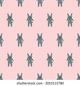 seamless pattern, rabbit motif art surface design for fabric scarf tiles and decor