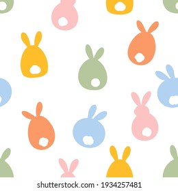 Seamless pattern with rabbit on white background vector illustration. Easter day.