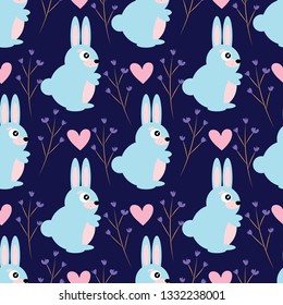 seamless pattern with rabbits