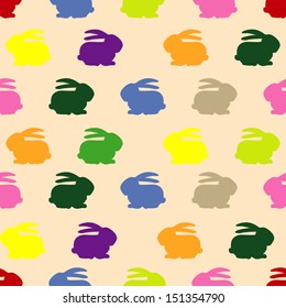 Seamless pattern with rabbits