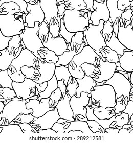 Seamless Pattern With Rabbits