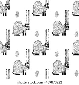 seamless pattern with rabbits