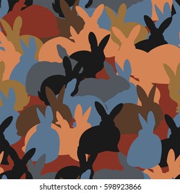 seamless pattern with rabbits. can be used for cloth print, wrapping paper or easter background