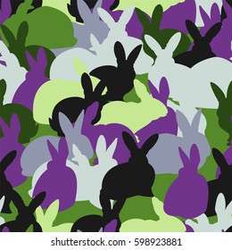 seamless pattern with rabbits. can be used for cloth print, wrapping paper or easter background