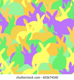 seamless pattern with rabbits. can be used for cloth print, wrapping paper or easter background
