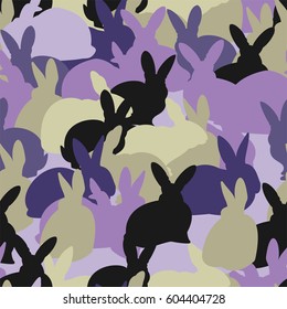 seamless pattern with rabbits. can be used for cloth print, wrapping paper or easter background