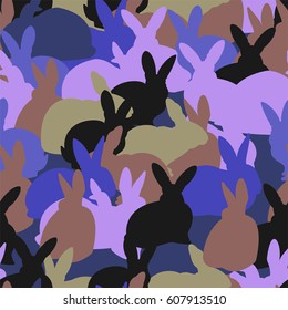 seamless pattern with rabbits. can be used for cloth print, wrapping paper or easter background