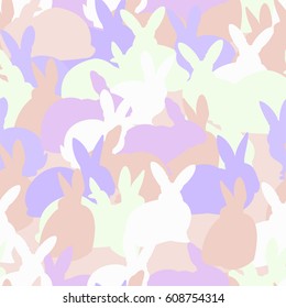 seamless pattern with rabbits. can be used for cloth print, wrapping paper or easter background