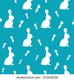 seamless pattern rabbits with carrot
