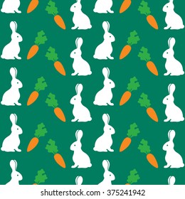 seamless pattern rabbits with carrot