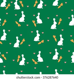 seamless pattern rabbits with carrot