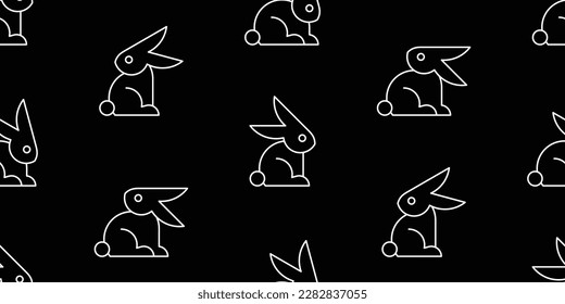 Seamless pattern with Rabbits. isolated on white background
