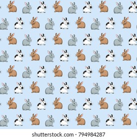 Seamless pattern with rabbits. Perfect for wallpaper, gift paper, pattern fills, web page background, cards.